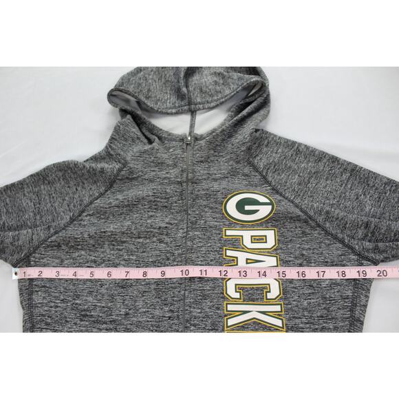 NFL Green Bay Packers Women’s Hoodie Zip Up Sweatshirt Gray Team Apparel Small - Picture 8 of 9